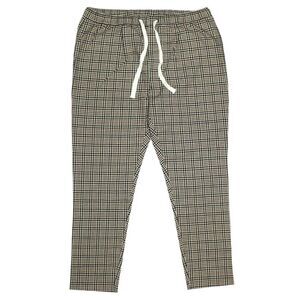 Mens Pants Joggers Brown Black White Plaid Drawstring Loose Harem Casual XL